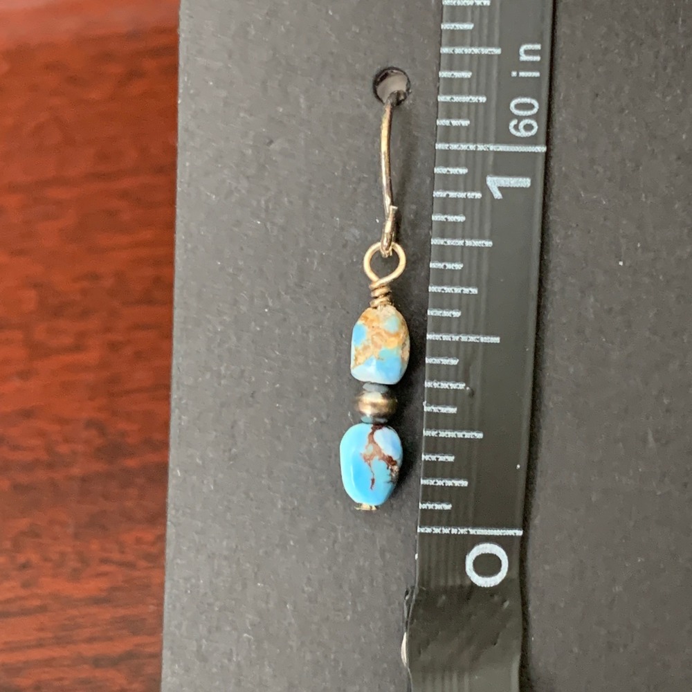Golden Hills Turquoise 925 Sterling Silver Desert Pearl Earrings Southwestern